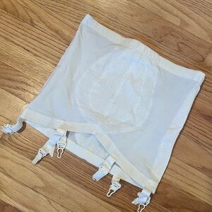 Vintage Flexees Open Bottom Girdle Off White + Garters Mid Century Shape-wear